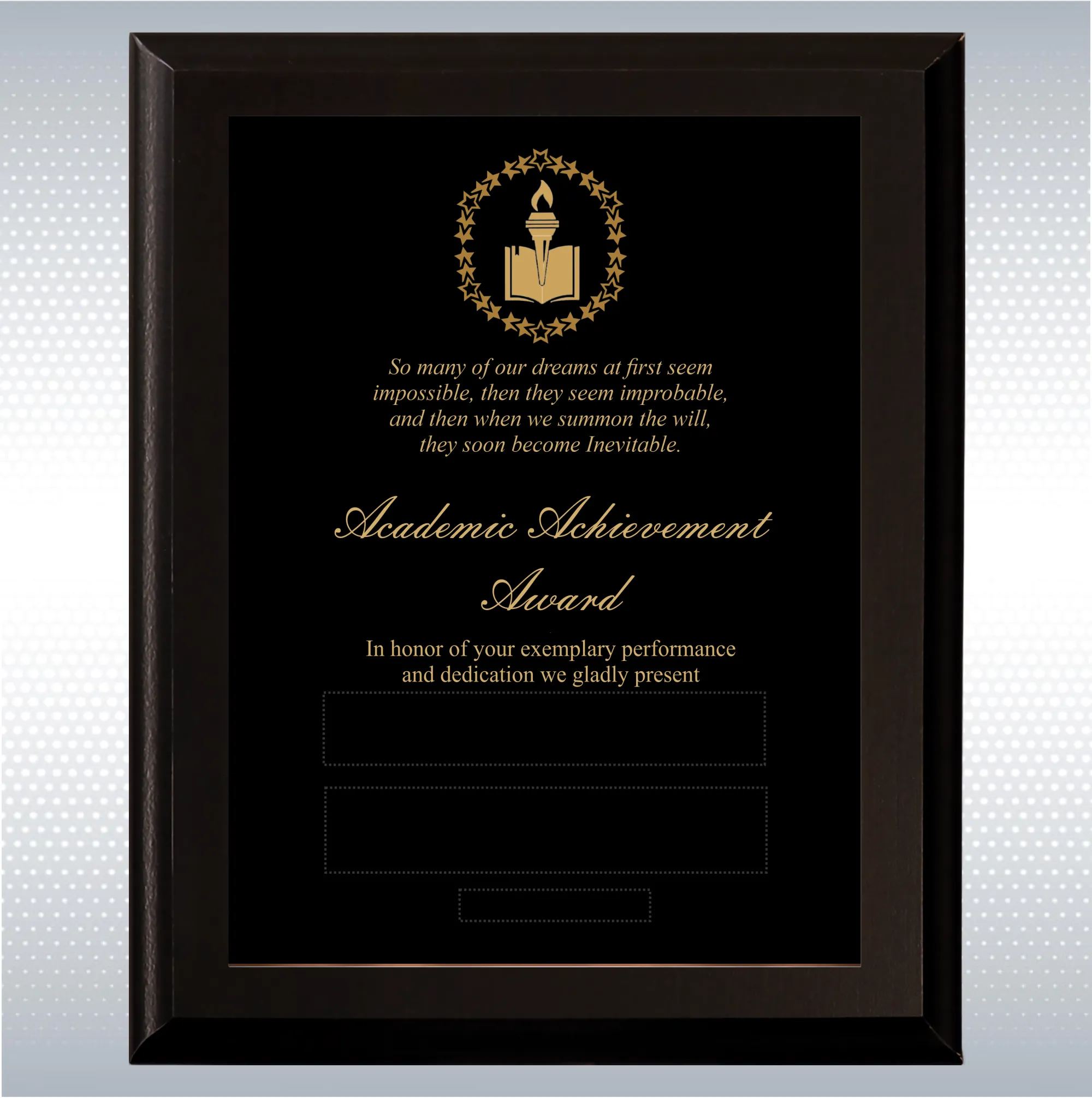 Black Matte Plaque Academic Achievement Award 6