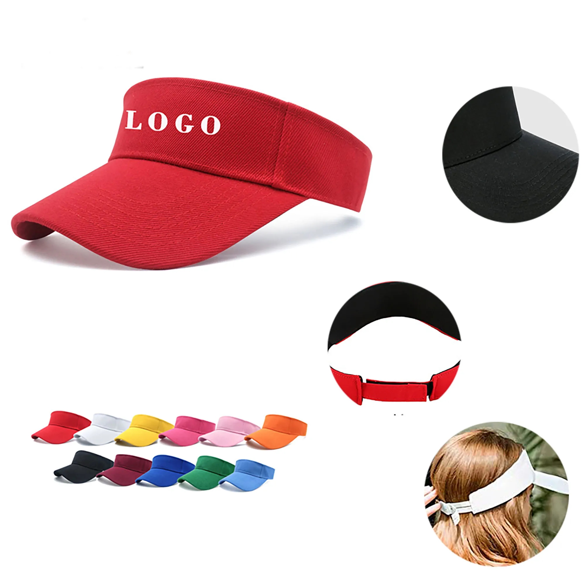 Pure Cotton Sun-shading Visor Hat (MOQ 20pcs) 4
