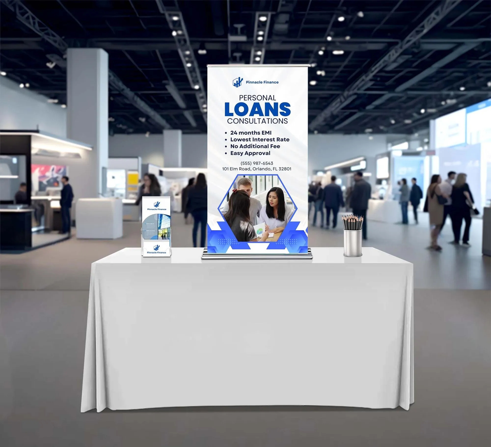 Silverstep Tabletop 24'' Retractable Banner Stand With Light 8