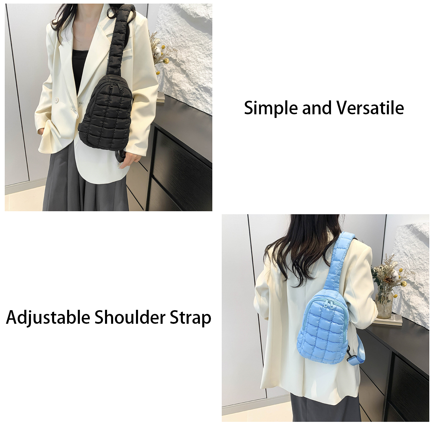 Nylon Waterproof Puffer Sling Bag 5