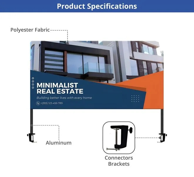 Table Top Banner -Back Wall Display Package(6.07ft x 5.41ft) 4