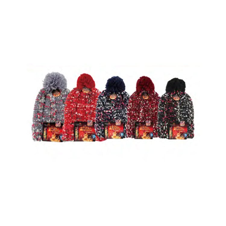 Women's Thermal Knit Pom Hats 1