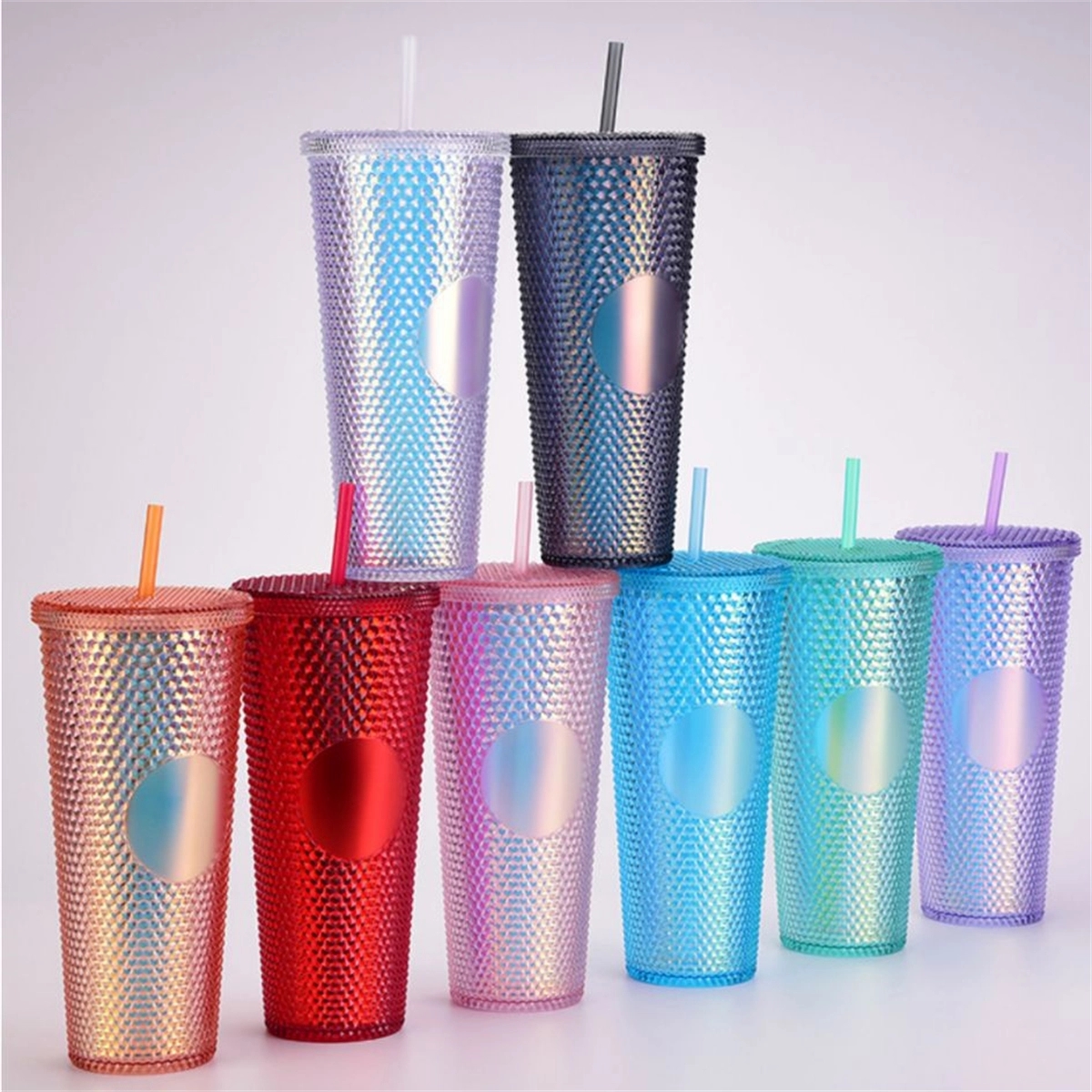 Double Walled Cups 24Oz Fully Studded Tumbler With Lid 4