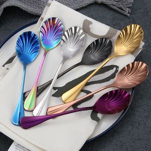 5.62 Inch Shell Shaped Dessert Coffee Spoon 6