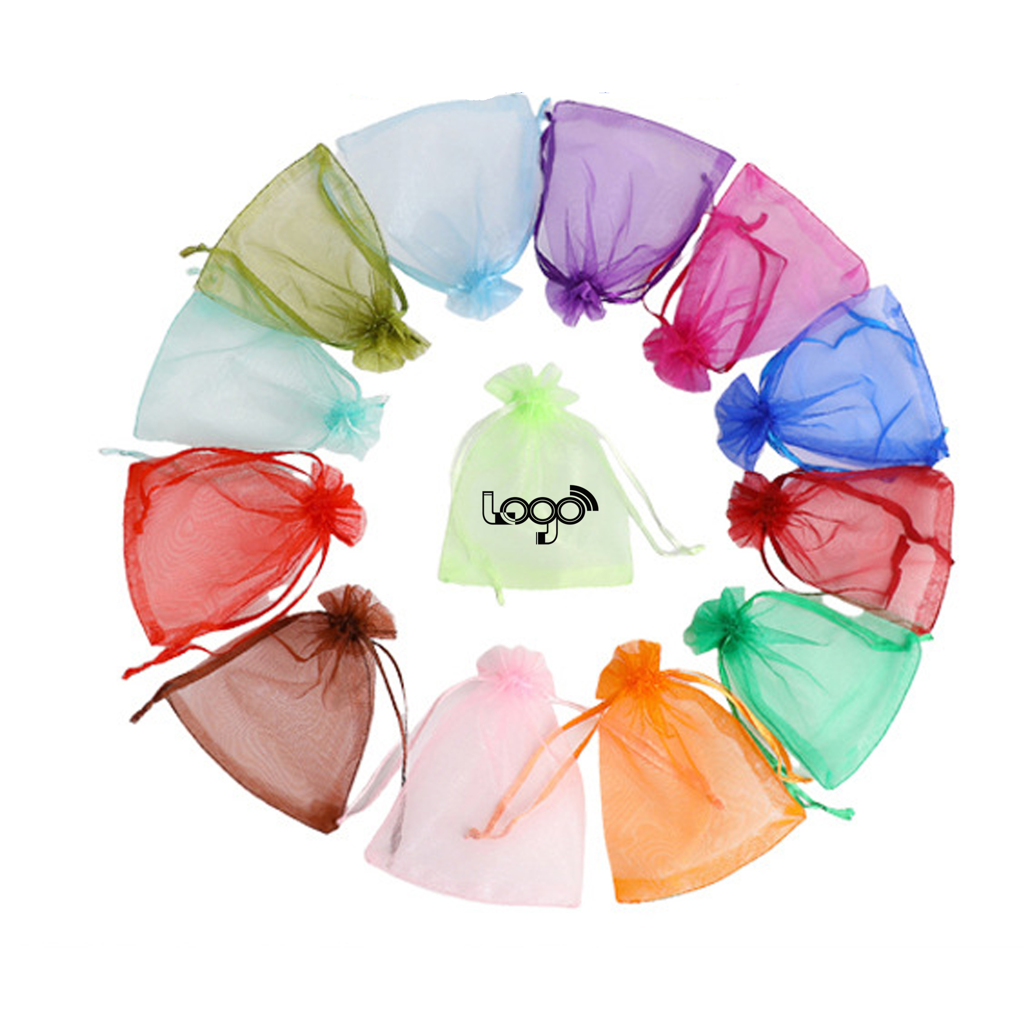 5x7 in Colorful Mesh Drawstring Pouch Gift Bags 2