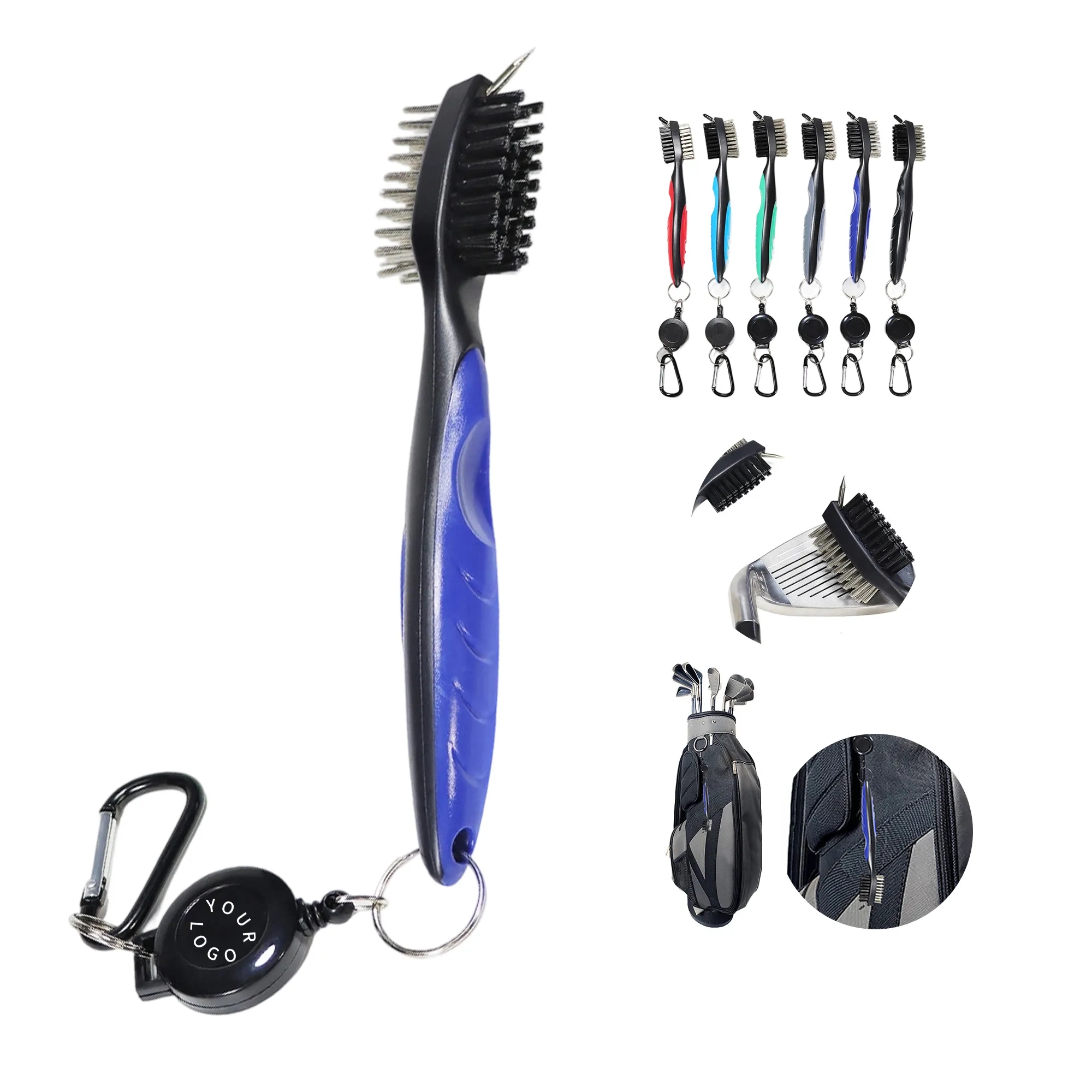 Golf Club Cleaning Brush with Carabiner 10