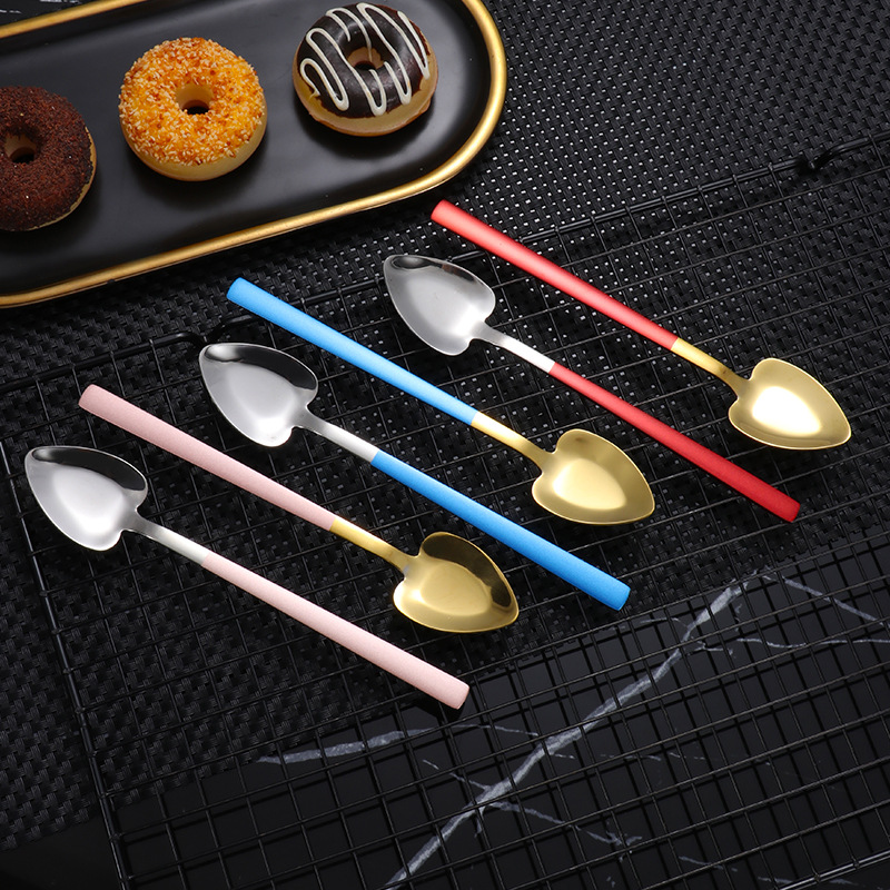 Stainless Steel Heart Coffee Spoons Ice Cream Scoop 19