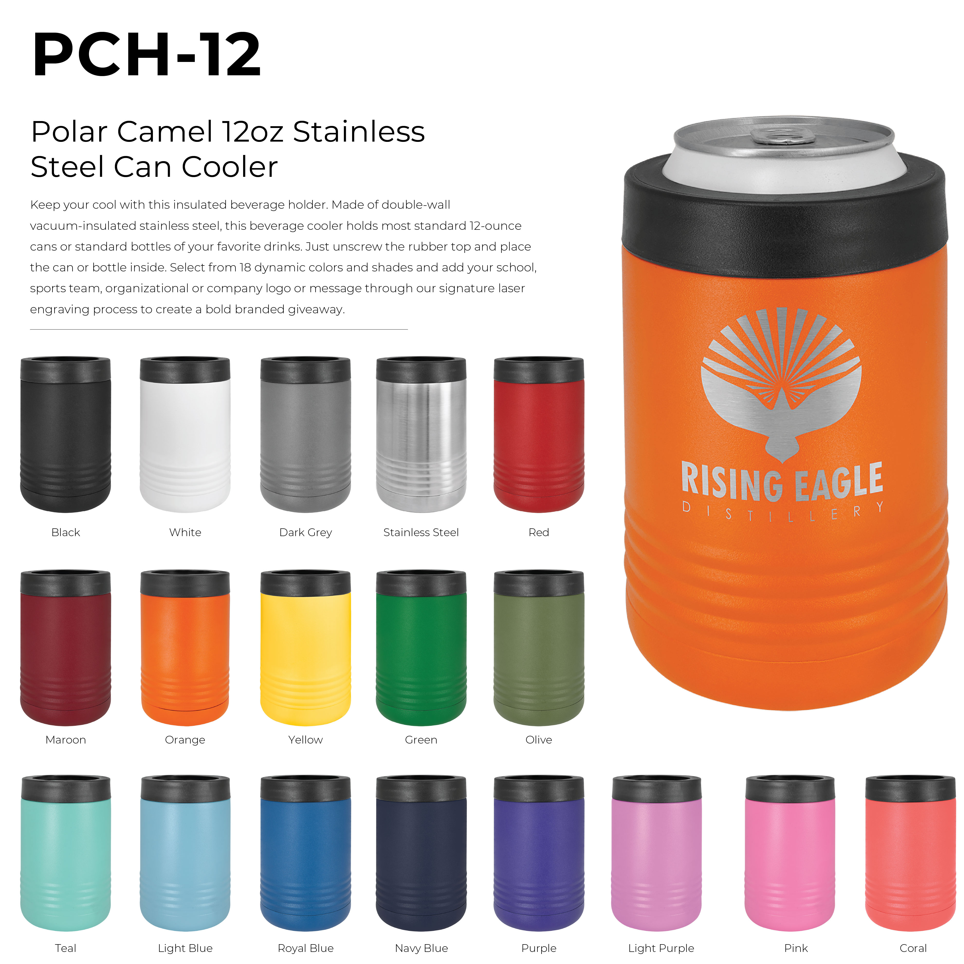 Polar Camel 12oz Stainless Steel Can Cooler 55