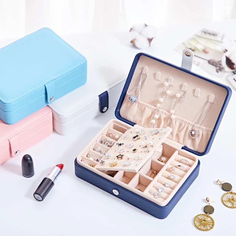 Portable Travel Jewelry Organizer Box with Mirror / Hook 5