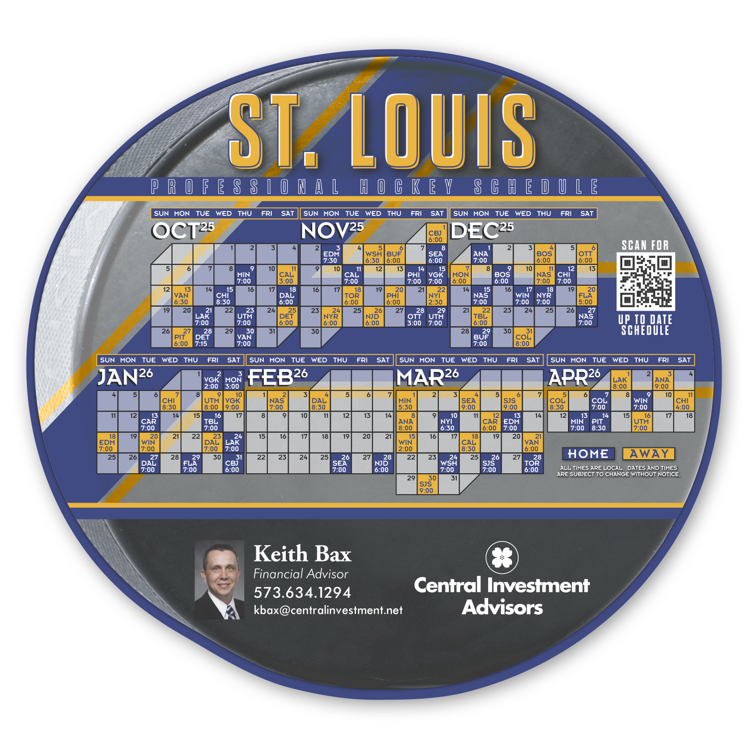 Hockey Puck Schedule