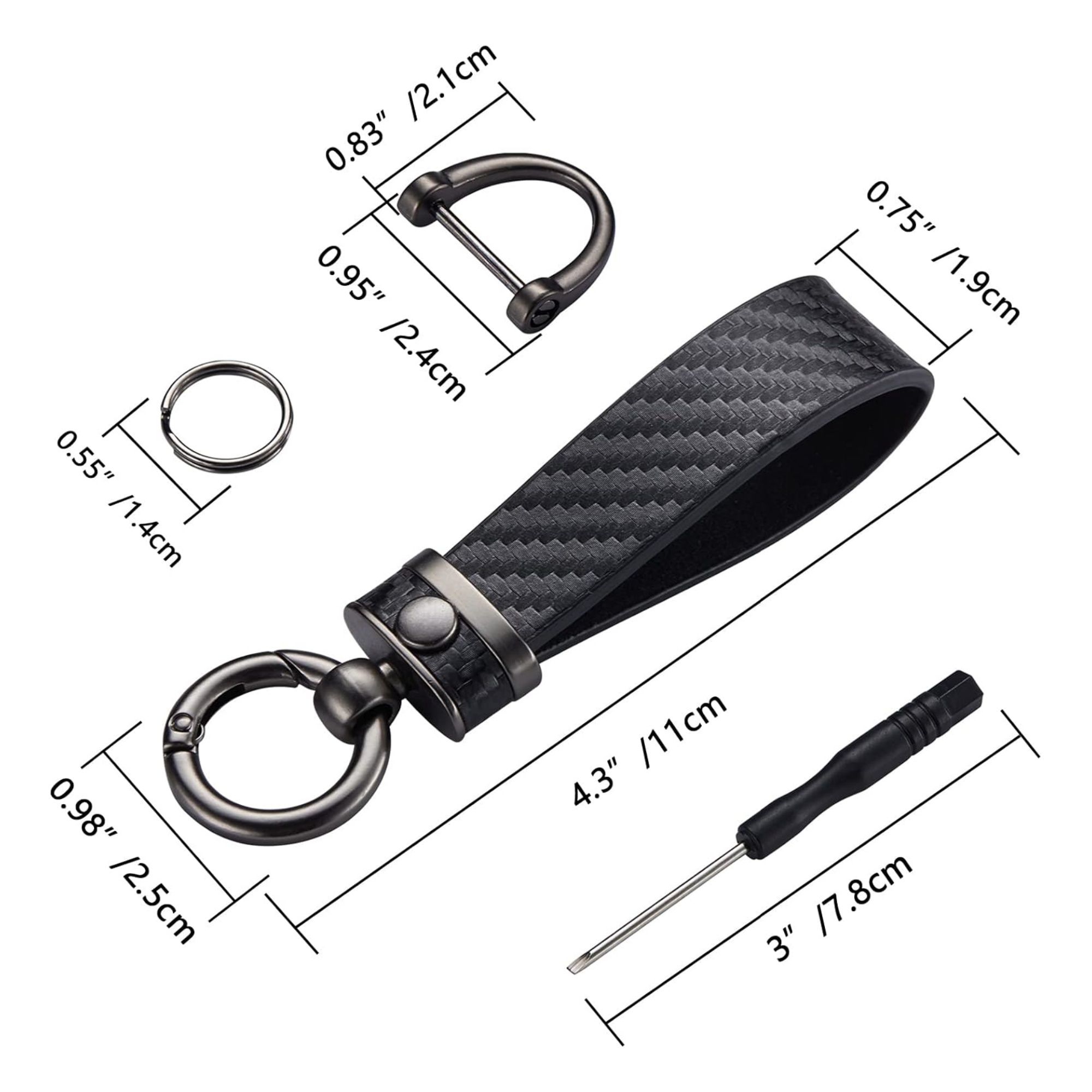Carbon Fiber Style Car Keychain 5