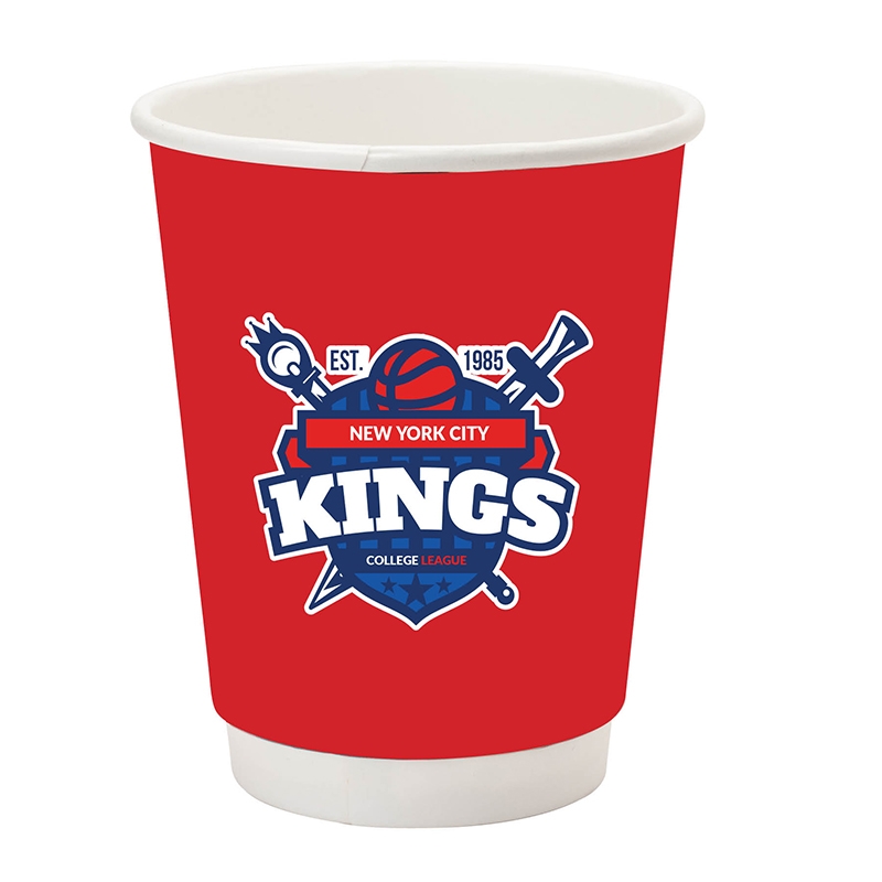10 oz. SQUAT Double-Wall Paper Hot Cup - Flexographic printed 1