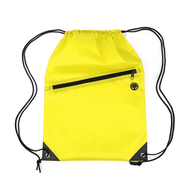 Drawstring Backpack with Front Zipper Pocket 16