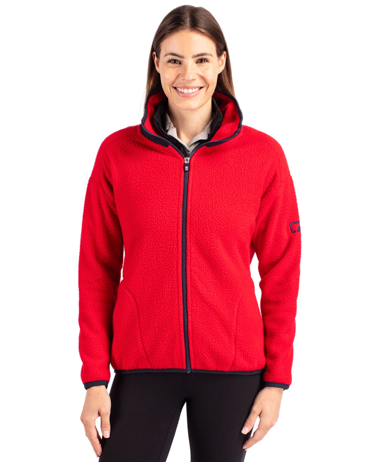 Cutter & Buck Cascade Epic Comfort Recycled Sherpa Fleece Womens Full Zip Jacket 53