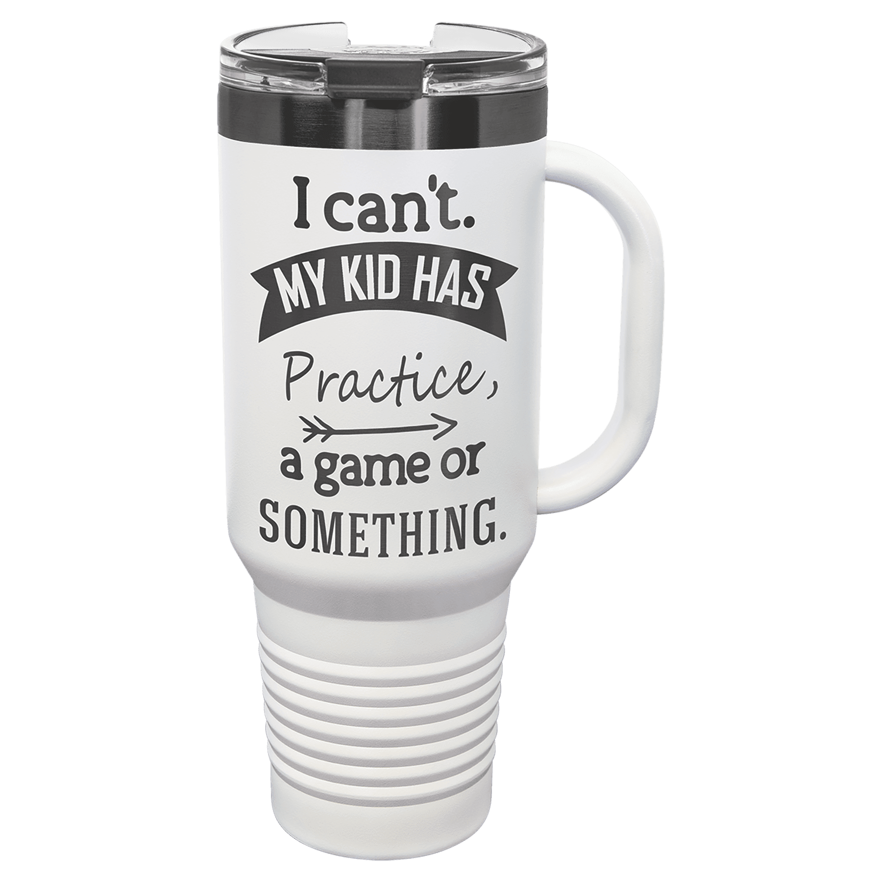 Polar Camel 40 oz. White/Ghost Black ION-Plated Travel Mug with Handle, Straw Included 2
