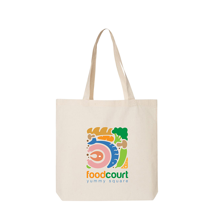 100% Natural Color Cotton Canvas Bottom Gusset Economy Tote Bag 2