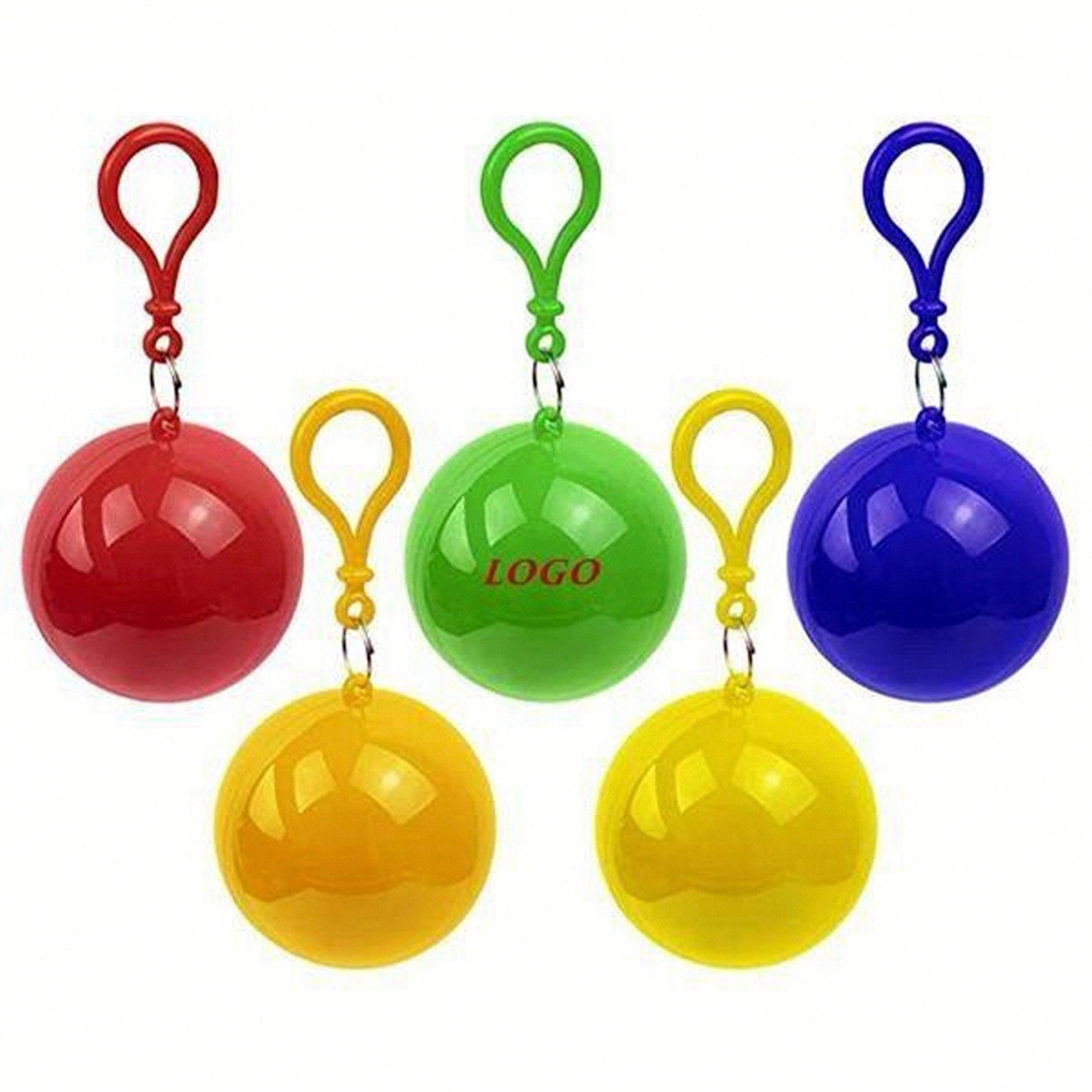 Rain poncho ball key chain 3