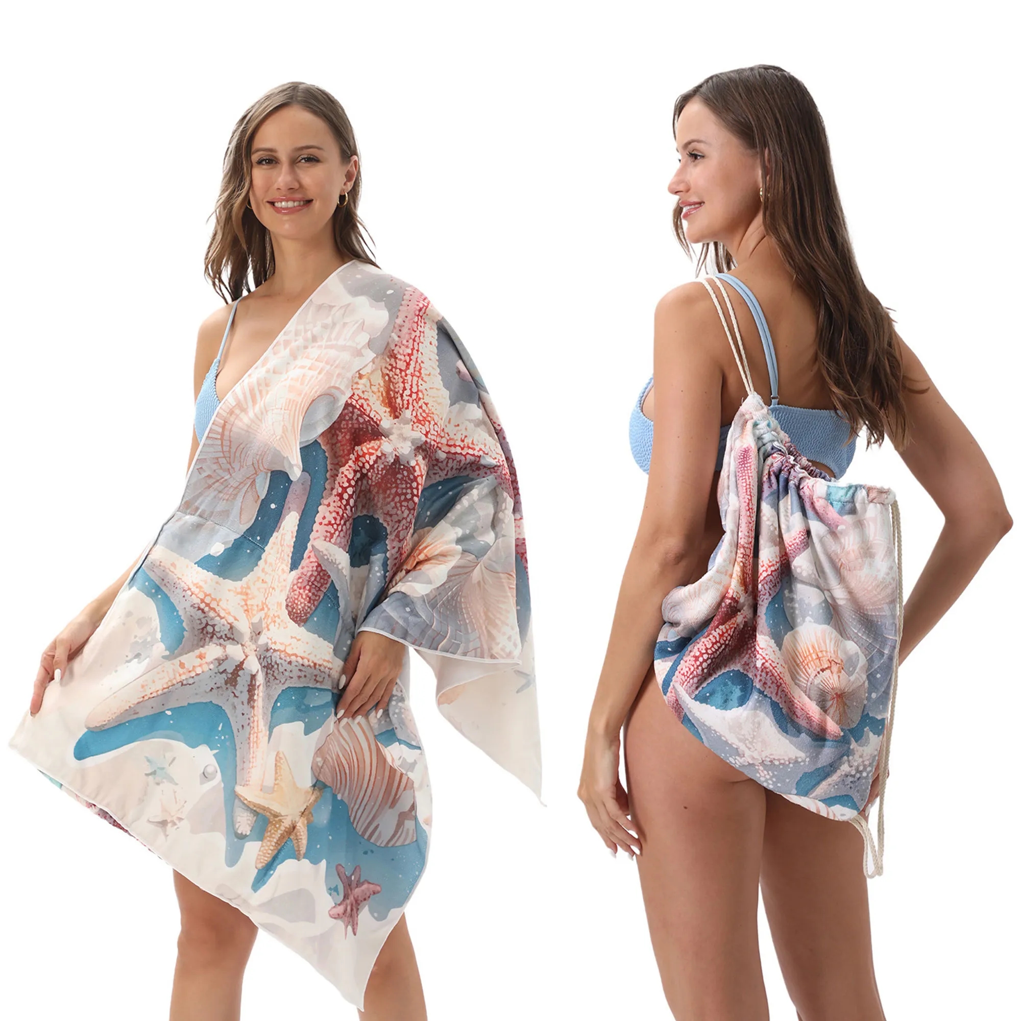 Versatile 2-In-1 Foldable Beach Towel With Storage Bag 17