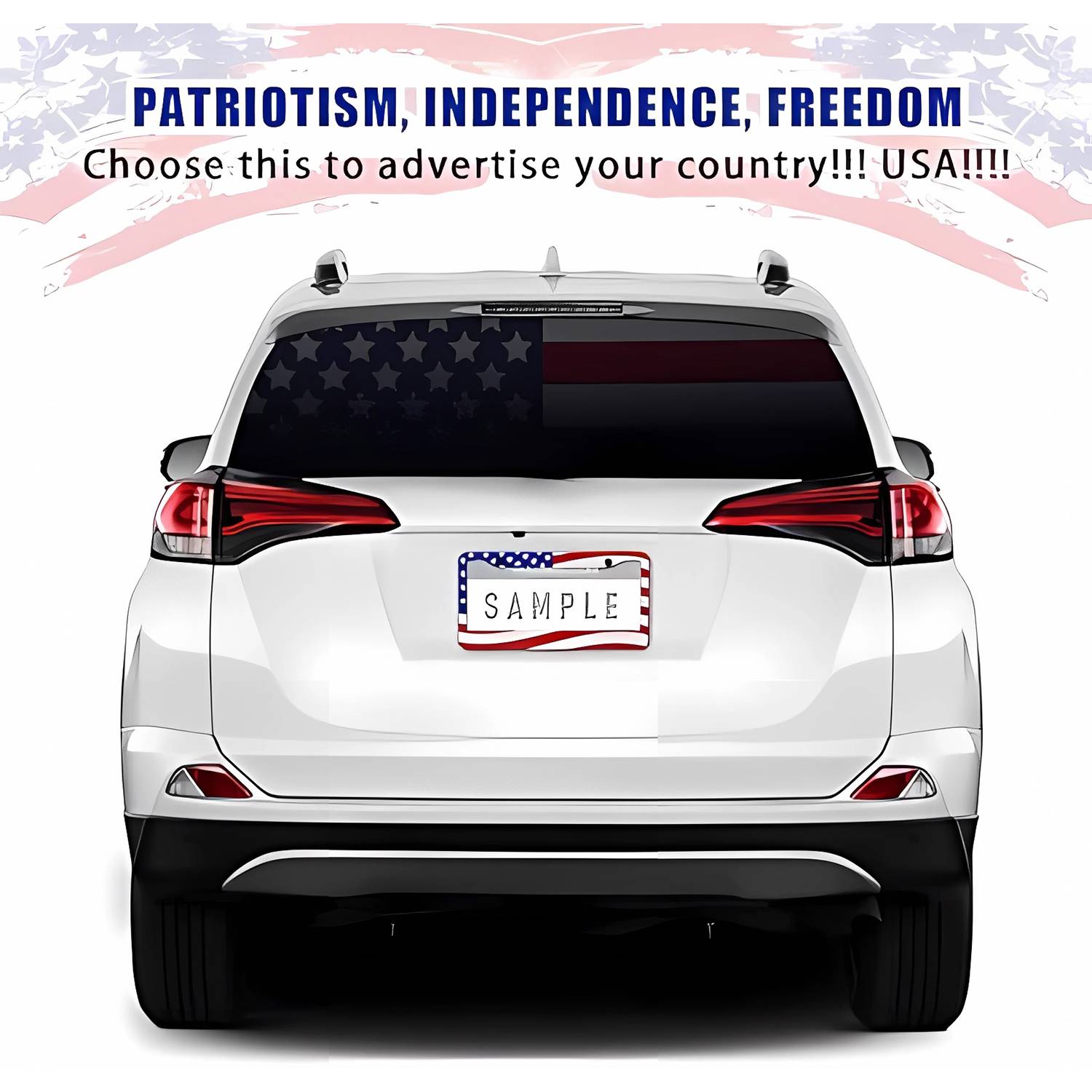 Full View American Flag License Plate Frame 5