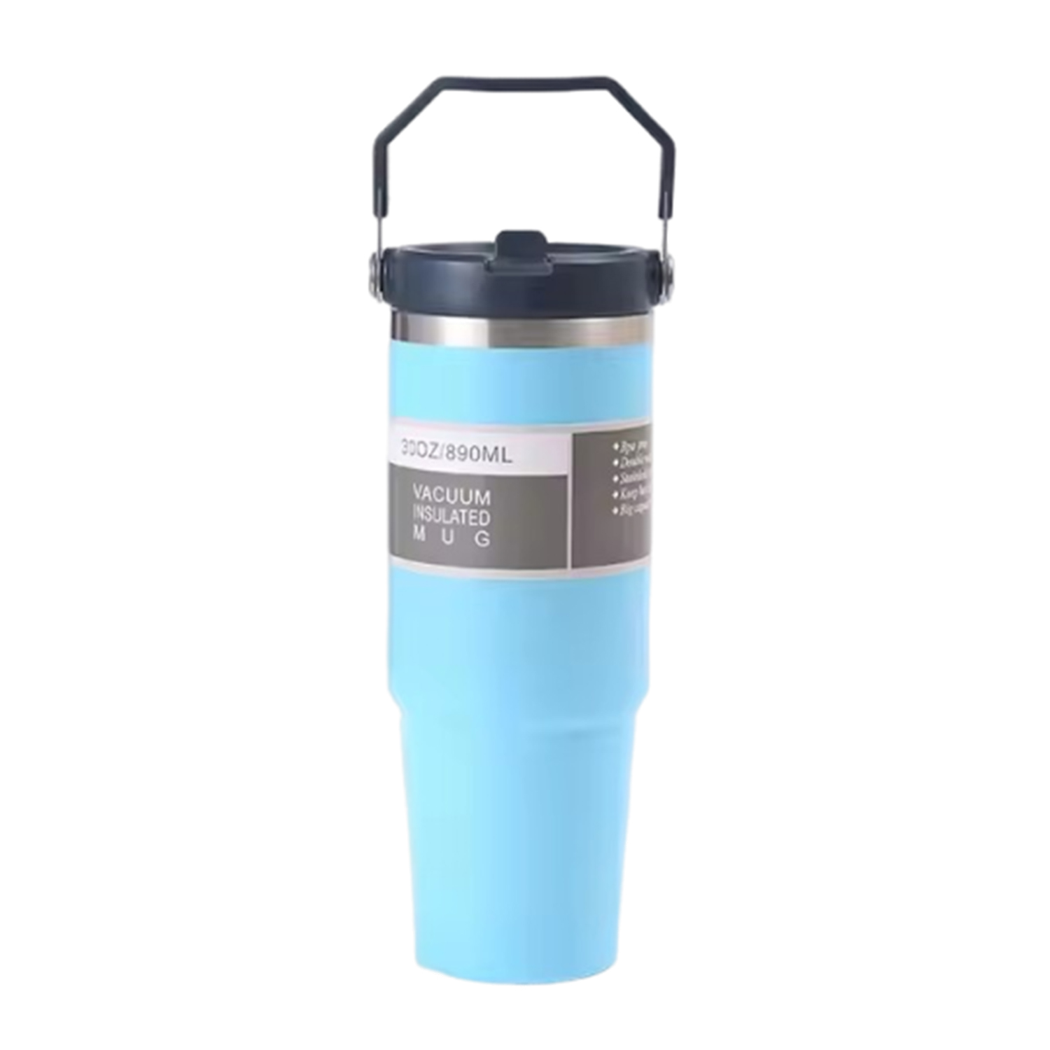 Double-Wall Tumbler with Handle and Lid, 30 oz. 7
