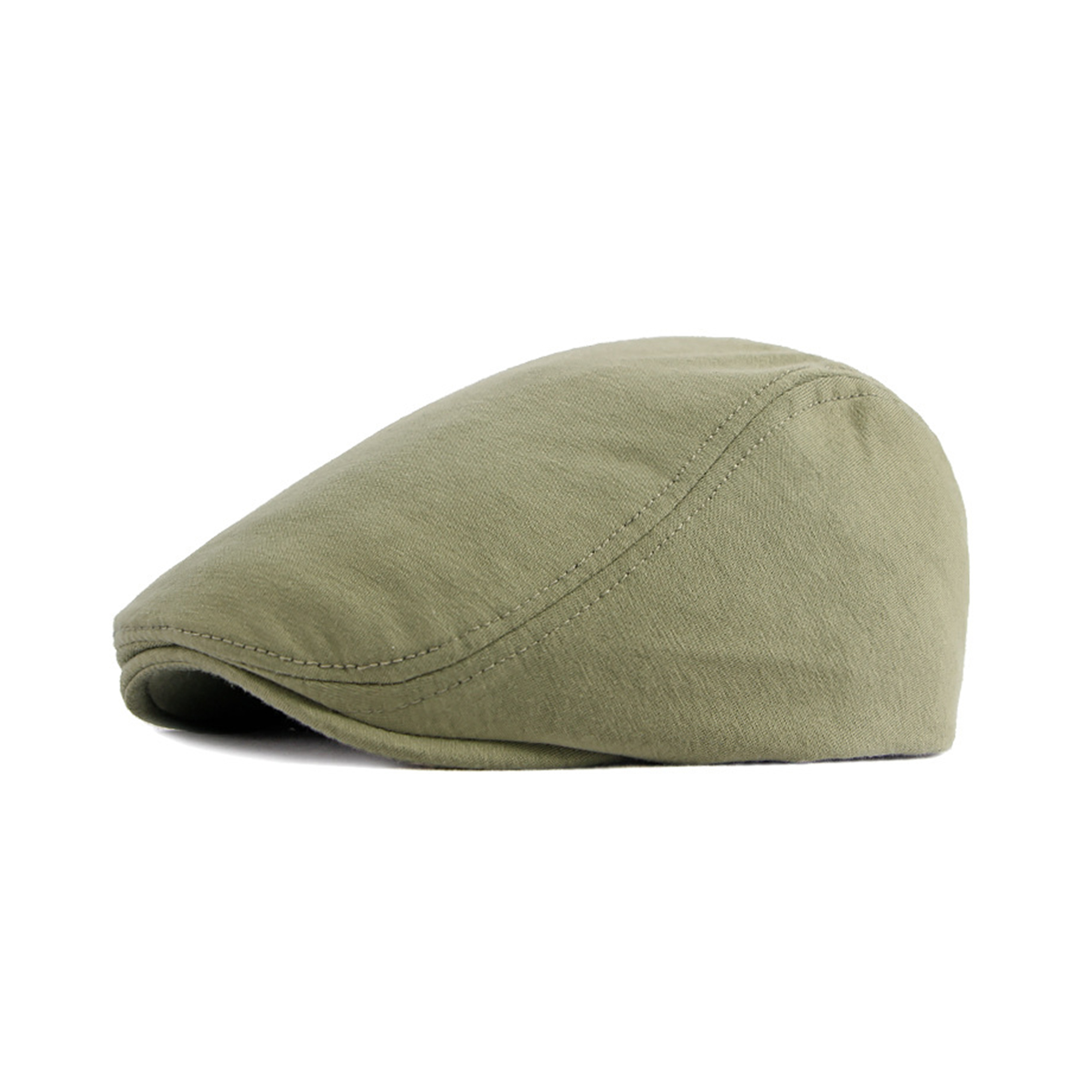 Polyester Cotton Newsboy Flat Cap With Elastic Fit 10.24" Length X 4.33" Width 5