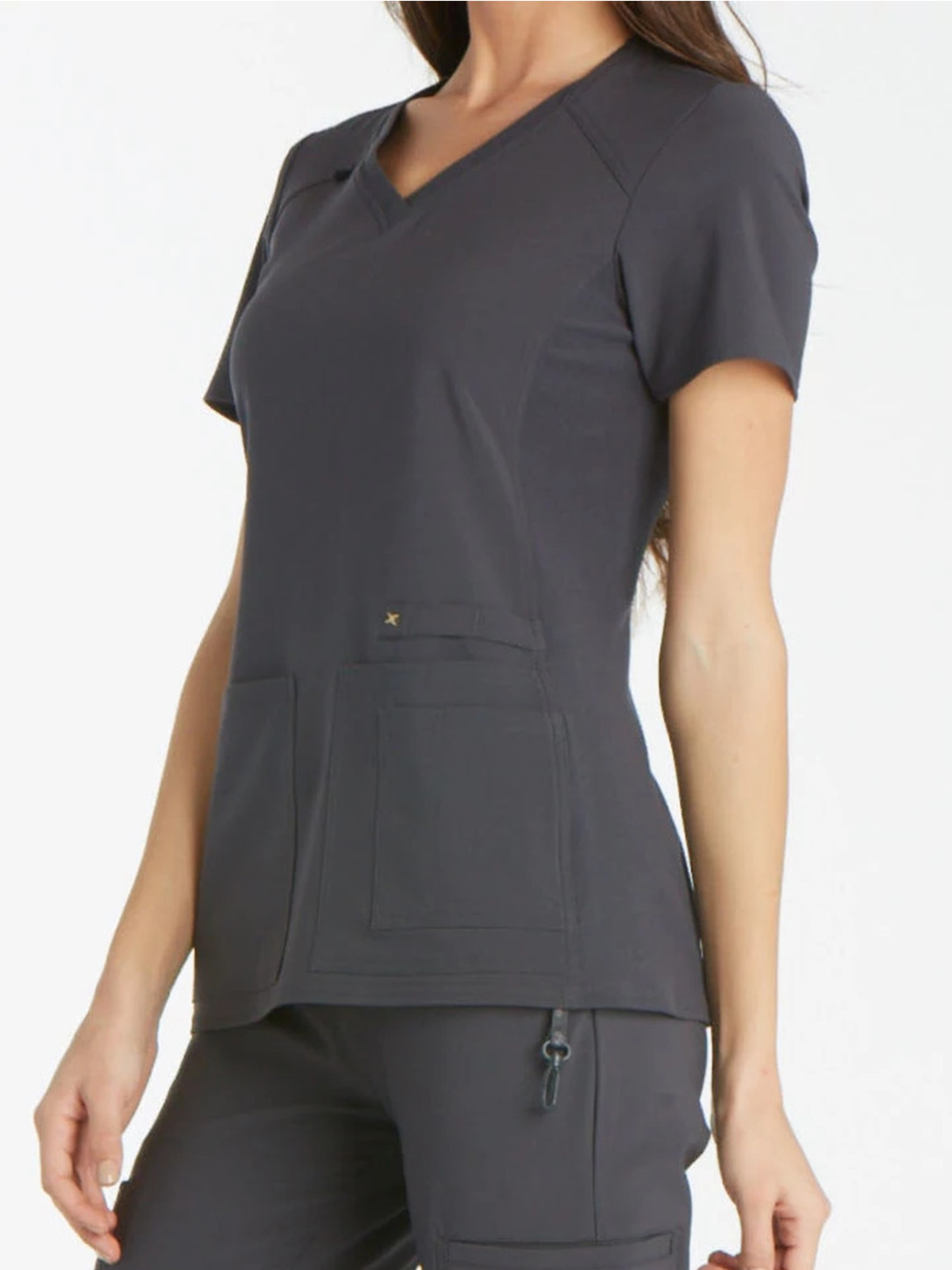 Cherokee - iFlex - Women's 2 Pocket V-Neck Knit Side Panel Top 32