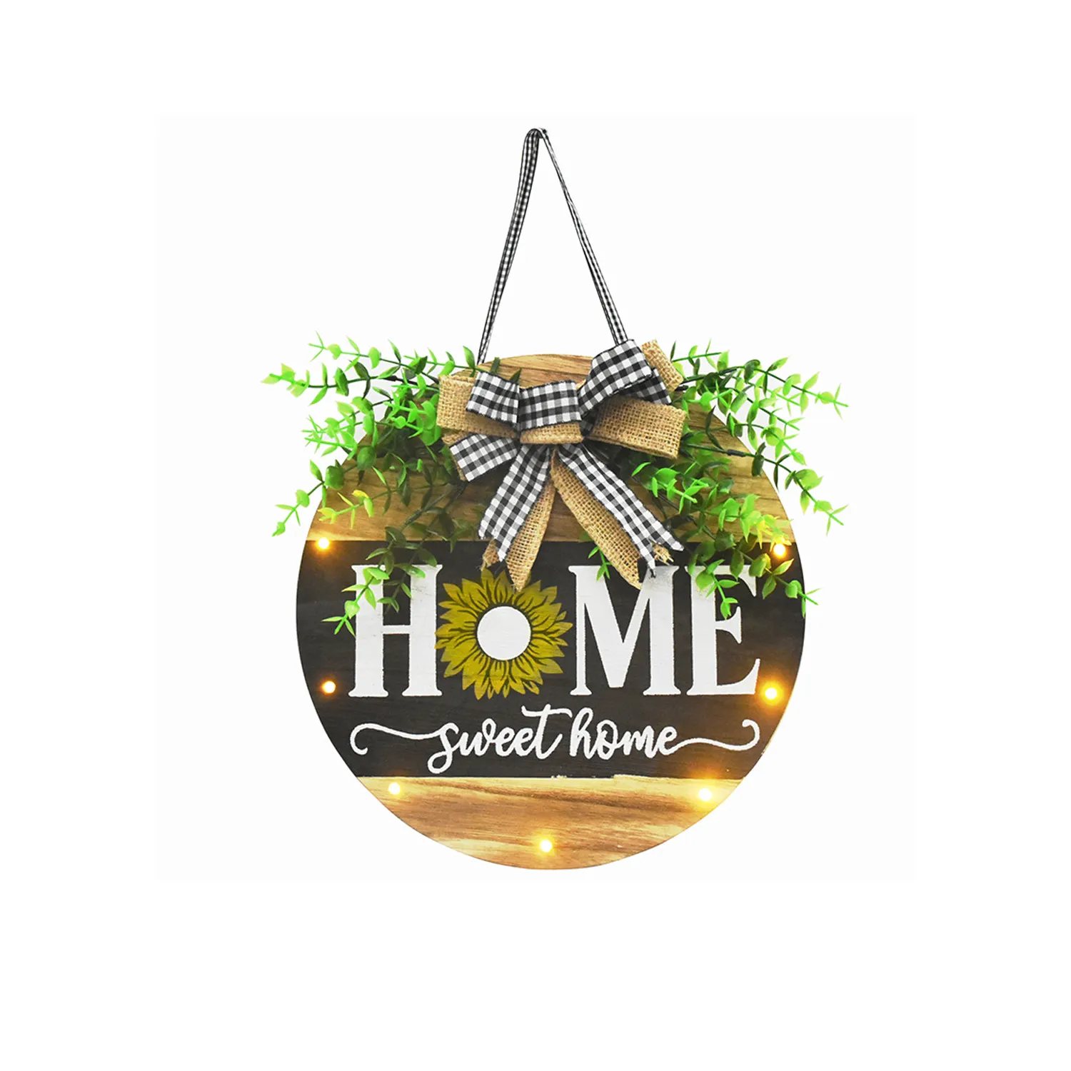 Wooden Sunflower Sign Tag With Led Light 6