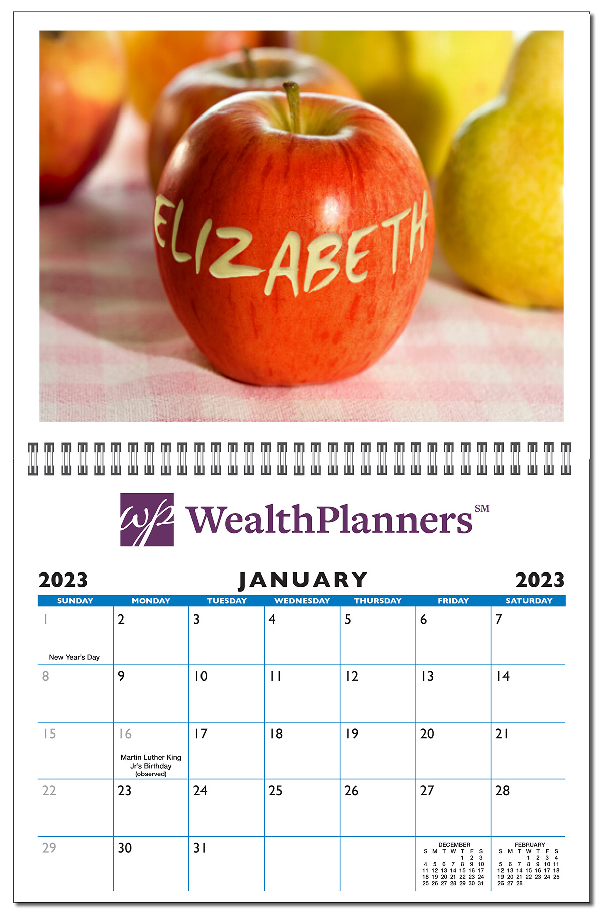 Personalized 12 Month "In-the-Image" Wall Calendar