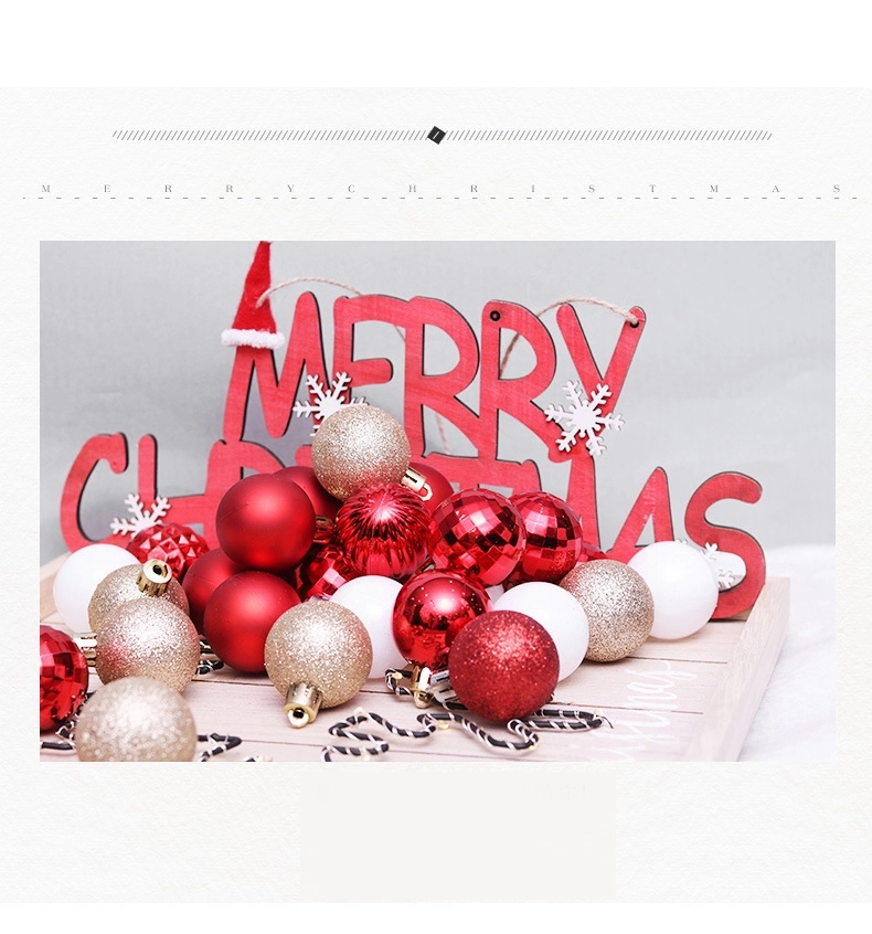 24Pcs Christmas balls set wedding Party ornaments 28
