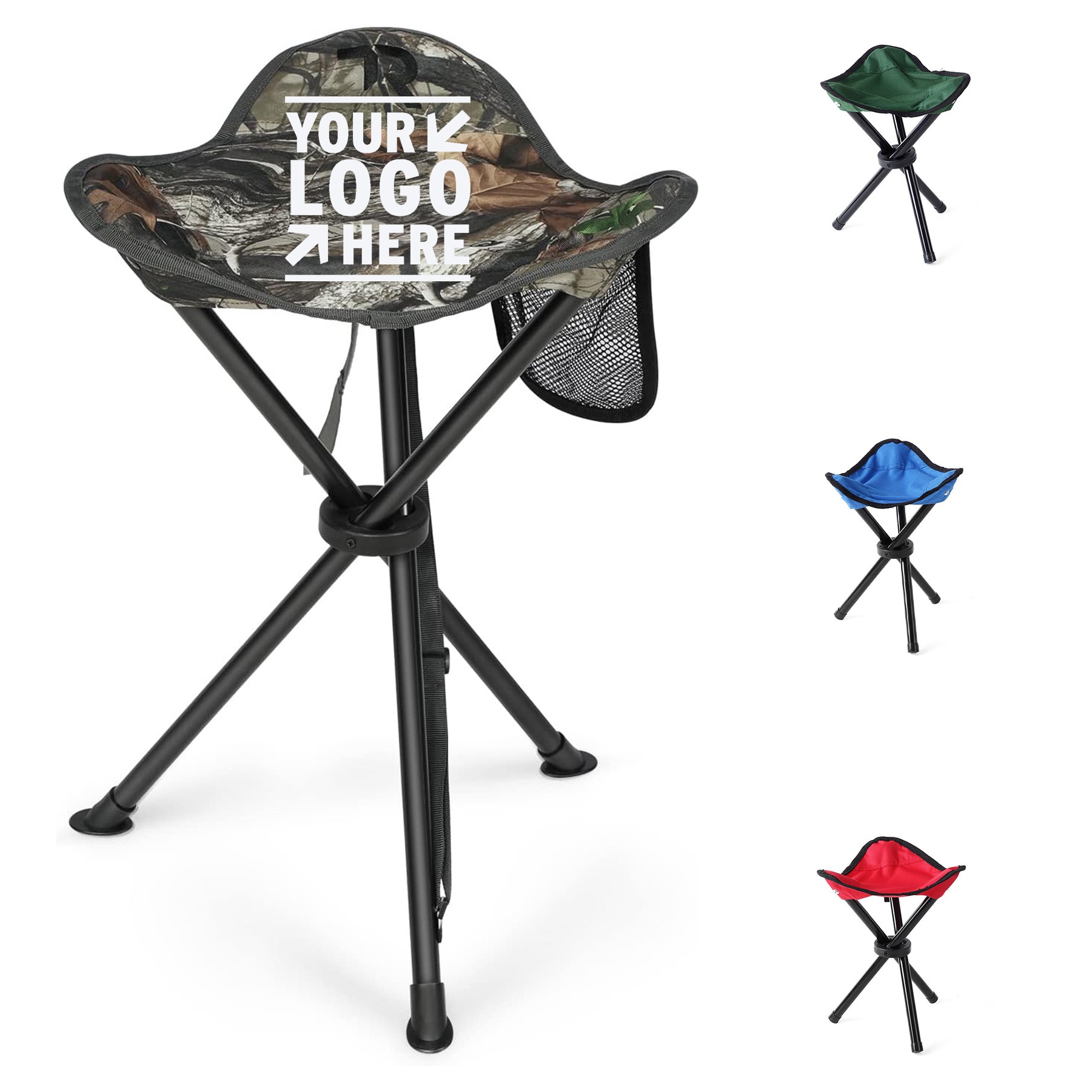 Adults Lightweight Portable Tall Travel Chair ?Camping Folding Tripod Stool With Storage Bag 2