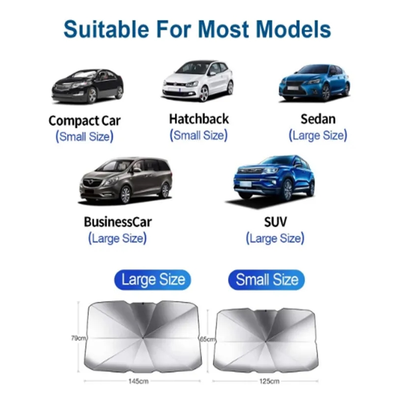 Car Front Window Foldable Umbrella Reflective Sunshade 4