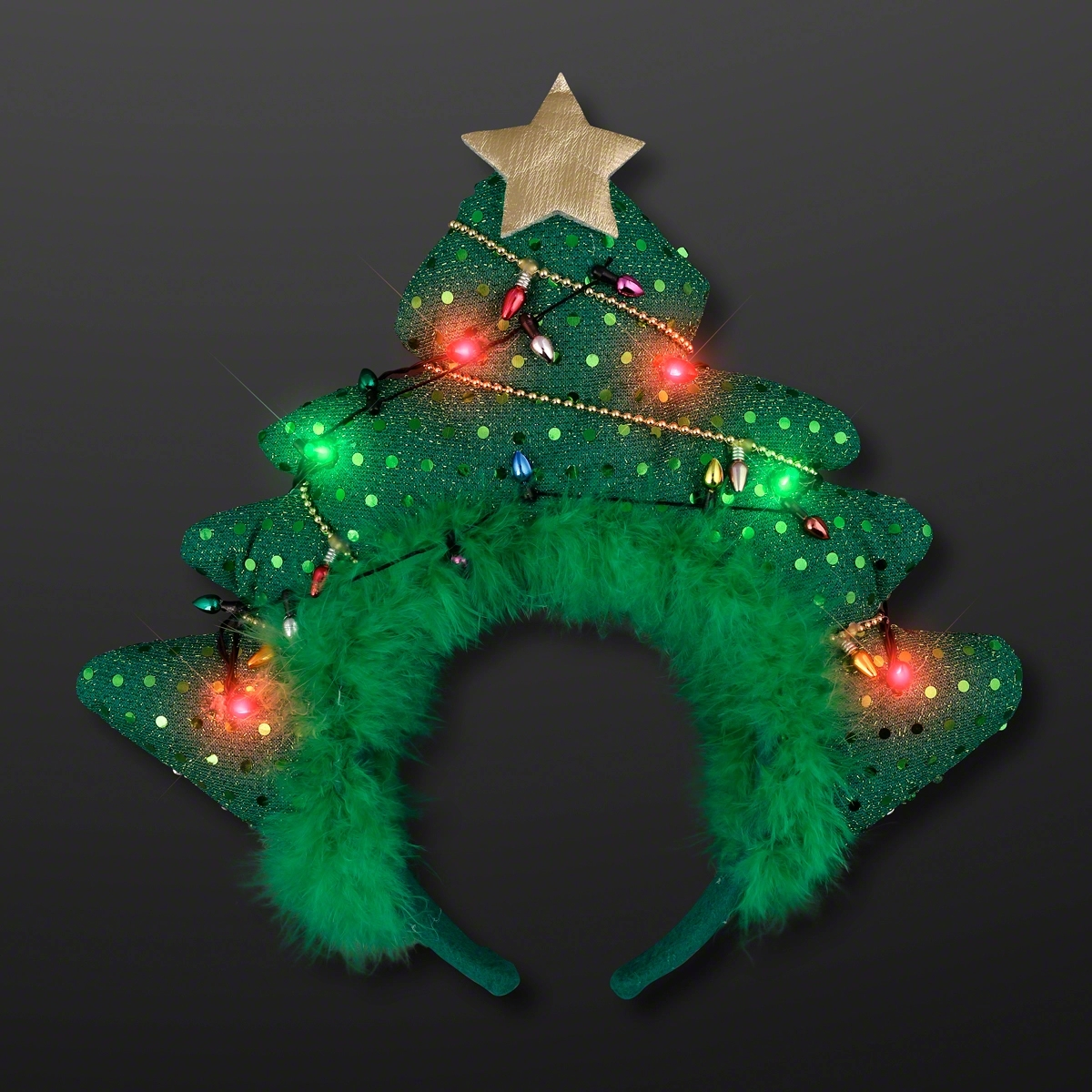 LED Sparkling Christmas Tree Headband 3