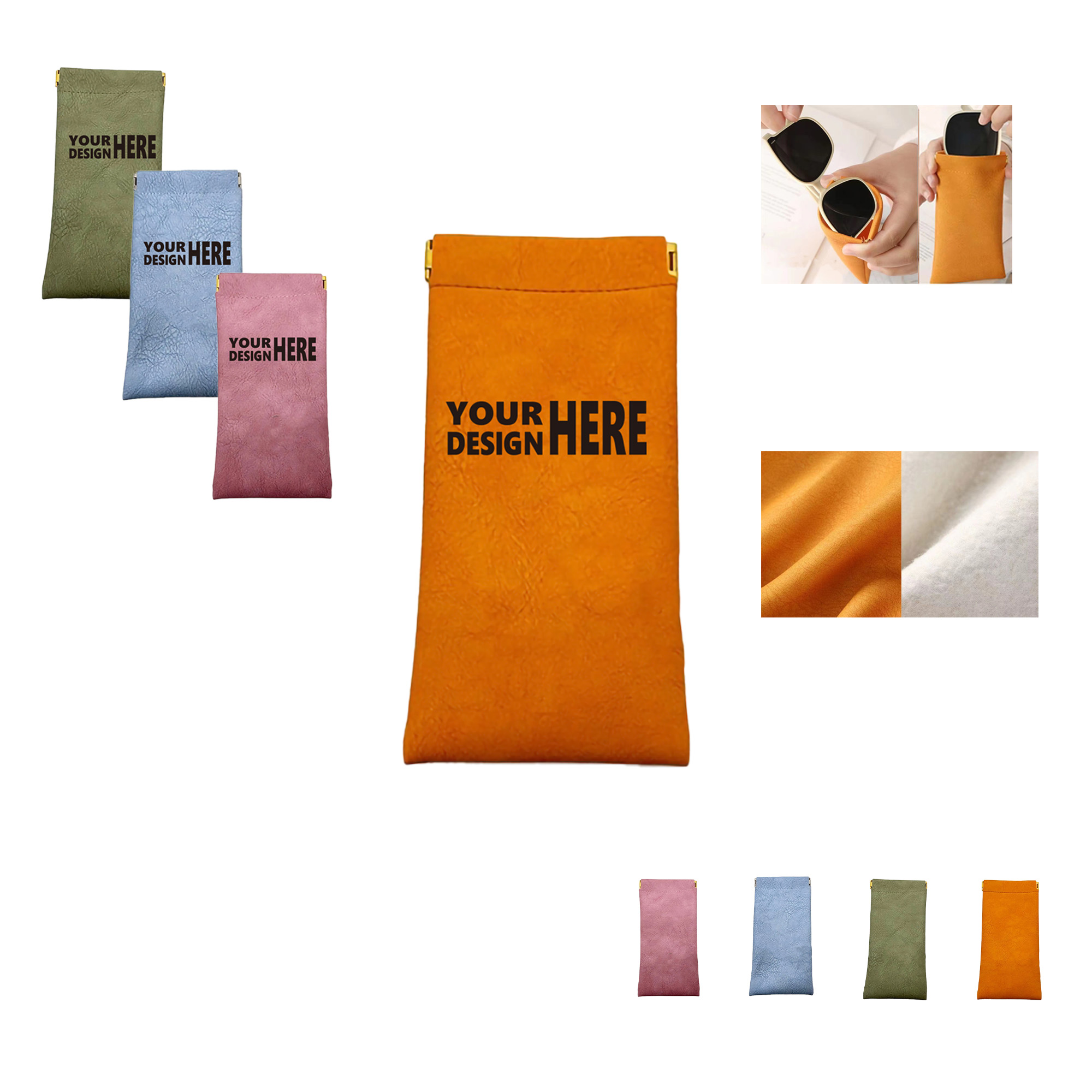 Travel Soft Leather Eye Glasses Organizer Pouch 3