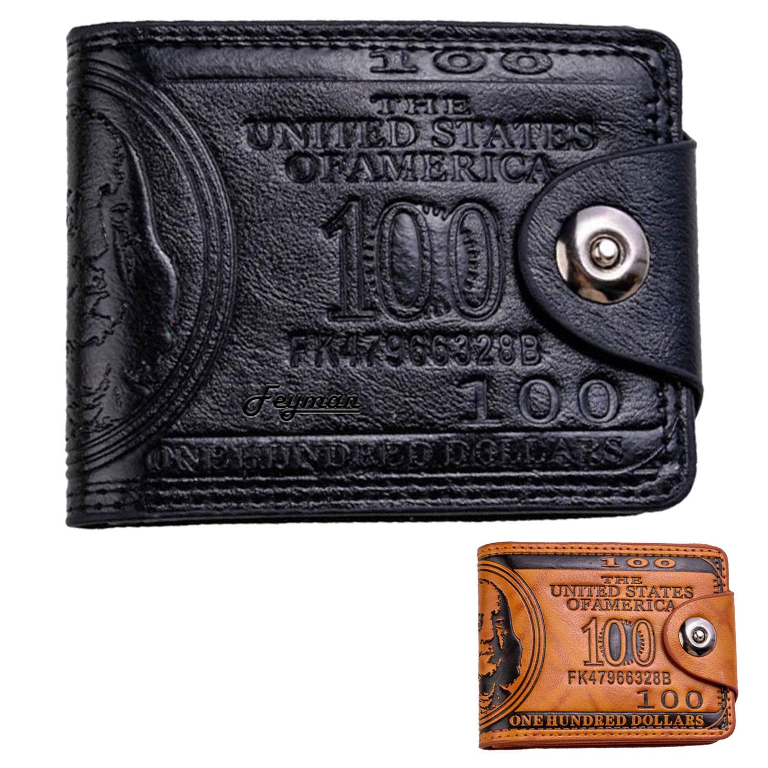 Vintage Business Folding Personalized Magnetic Buckle Wallet 1