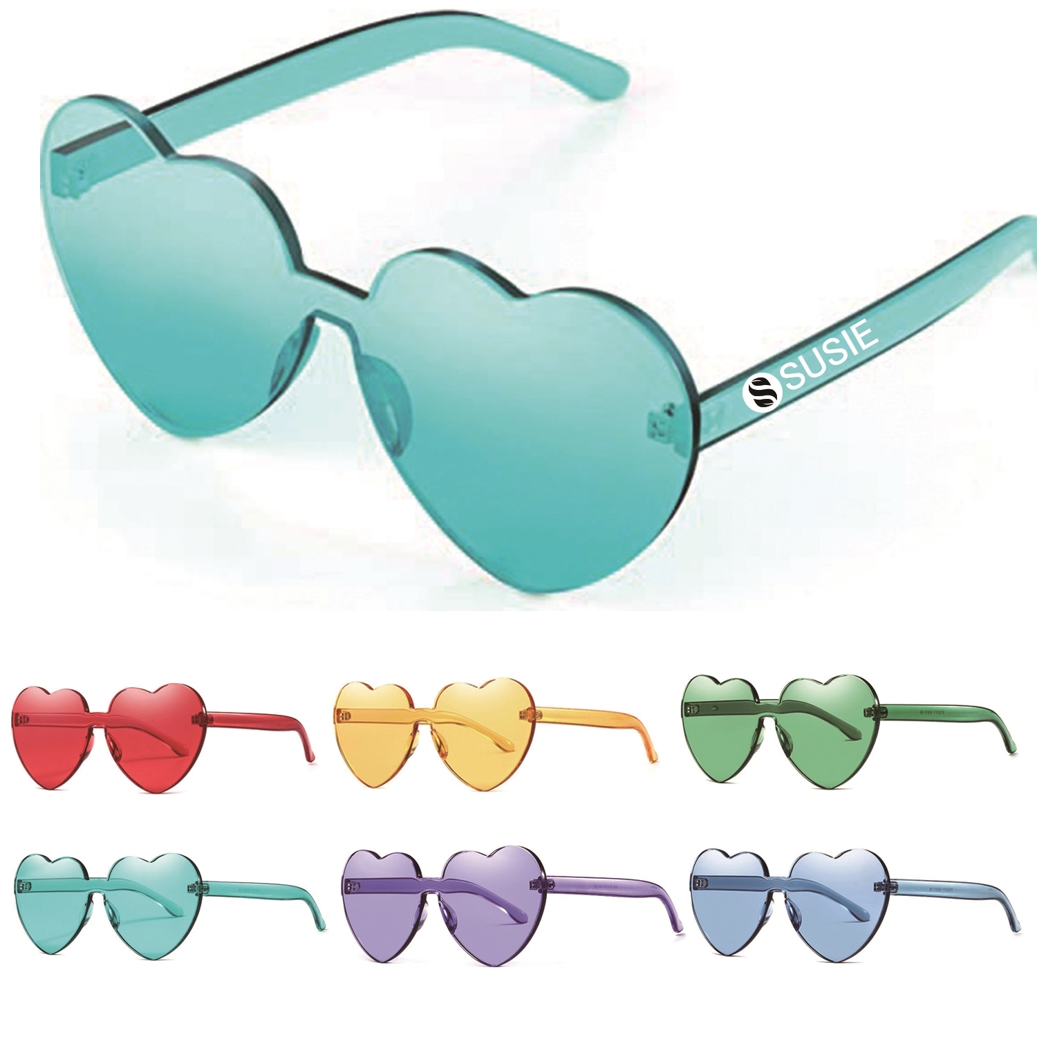 Colorful Heart Shape Plastic Sunglasses 2