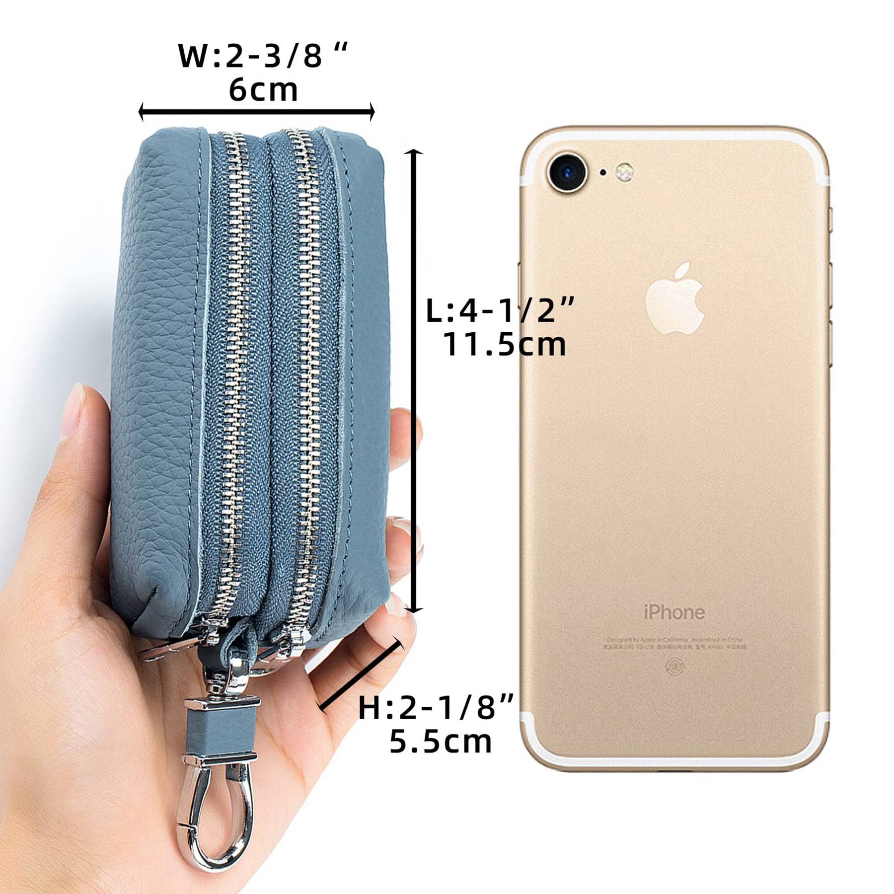 Unisex Double Zipper Keychain Wallet 3