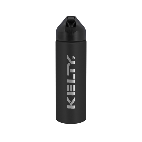 EasyFlow Recycled Aluminum Bottle w Straw Lid, custom water bottle with logo imprint 87