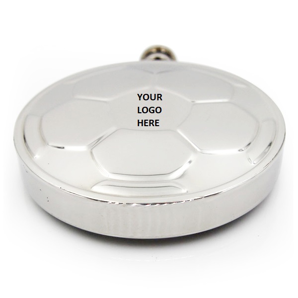 Football Shape Flat Hip Flask 6oz 4
