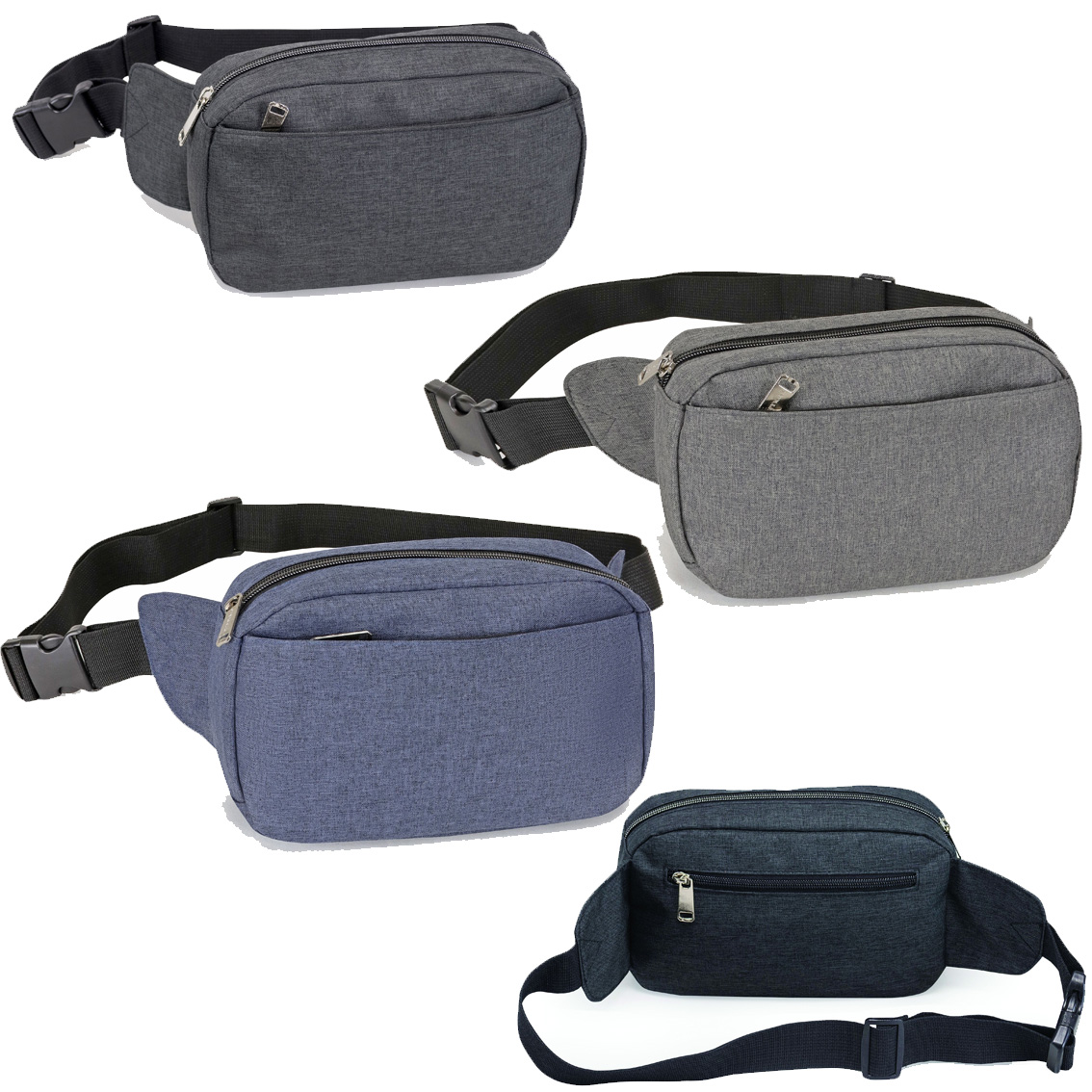 Heather Multi Pocket Zippered Fanny Pack 6
