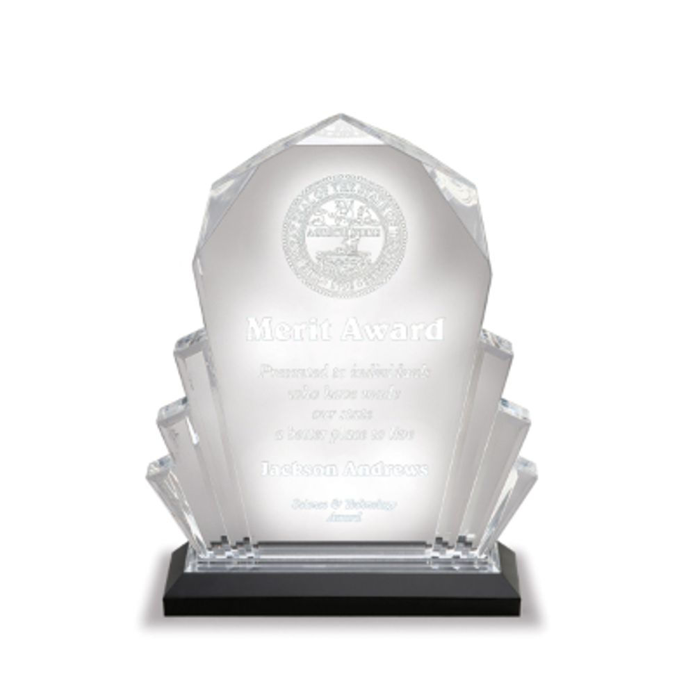 6X8 Silver Faceted Impress Acrylic Award