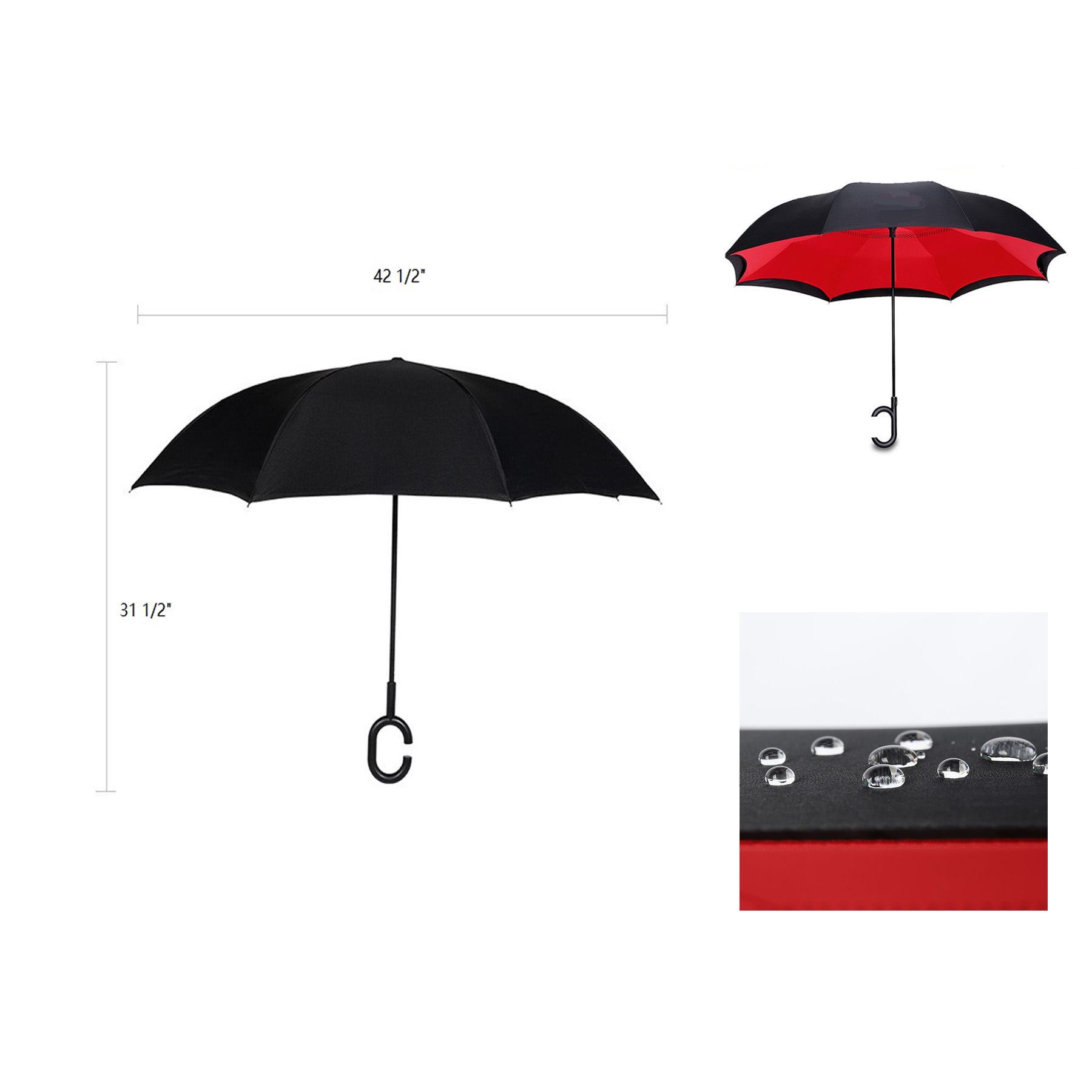 23" Reversable Auto-open Self-stand Umbrella 1