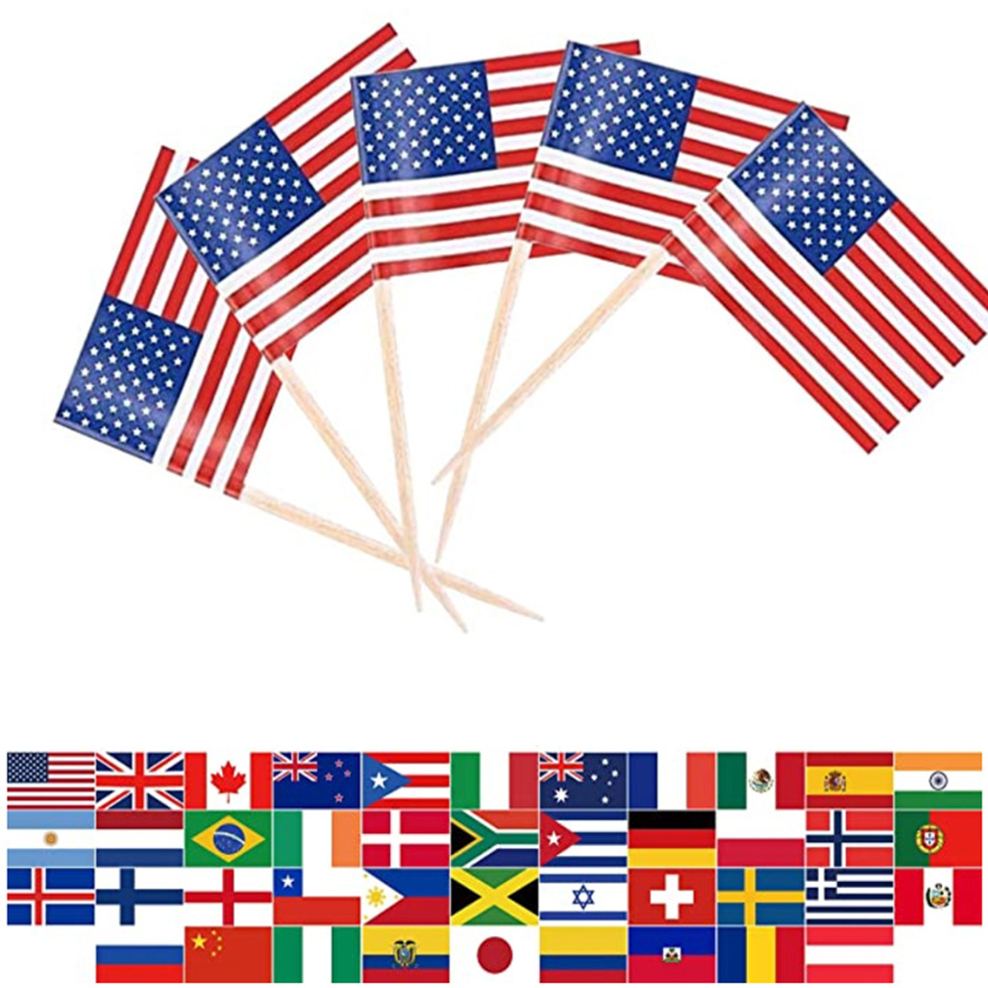 Custom Full Color American Toothpick Flag 1