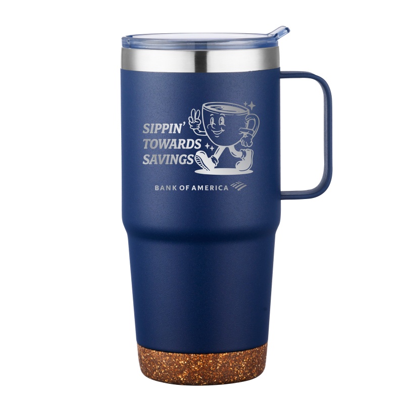 24 oz. Stainless Steel Travel Mug with Cork Bottom 1