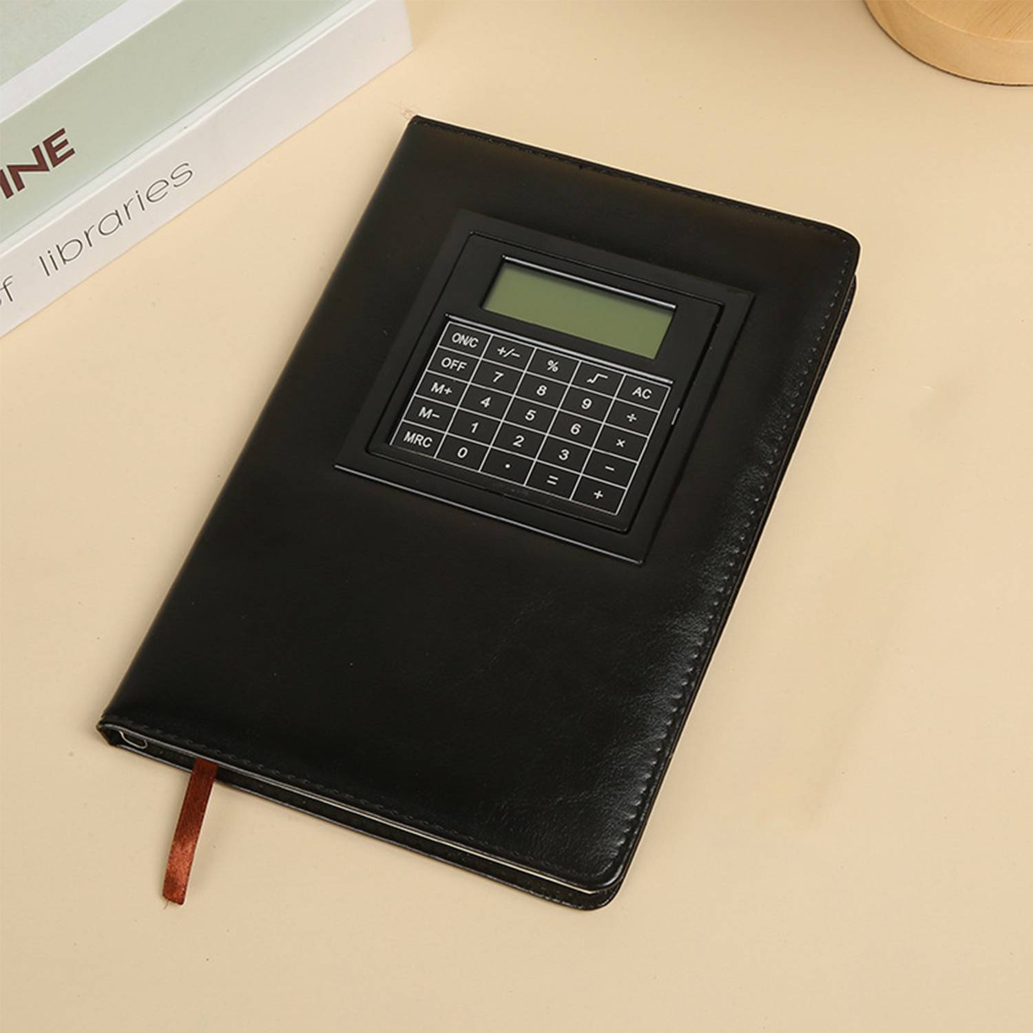 A5 200 Pages PU Leather Notebook w/ Calculator 2
