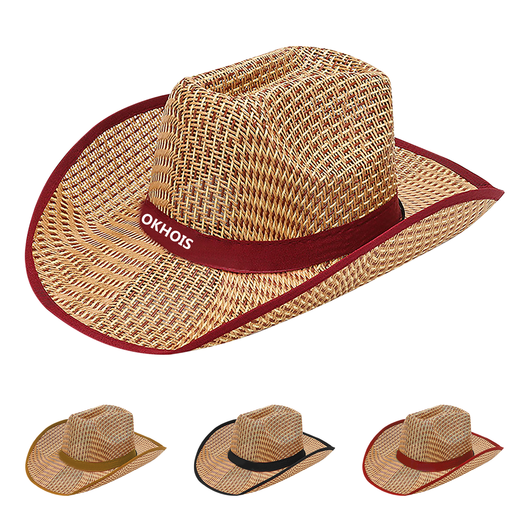 Straw Cowboy Hat With Customizable Band 4