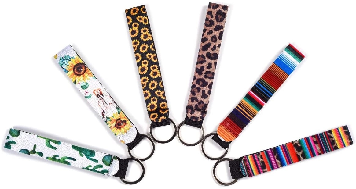 Full Color Custom Wrist Strap Keychain Neoprene Wristlet 7