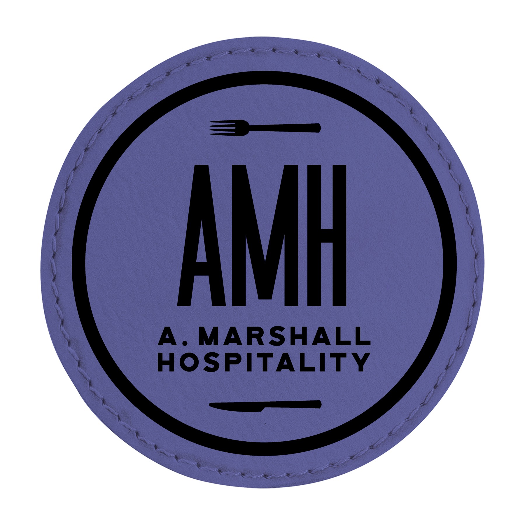 3" Purple Leatherette Round Patch with Adhesive