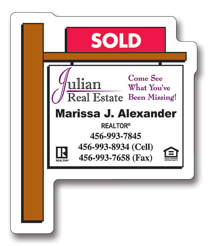 Magnet - Real Estate Sold Sign Shape (2.25x2.75) - 30 Mil. 4