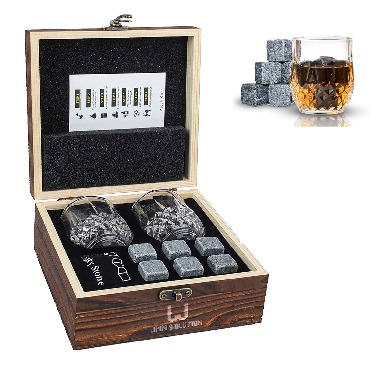 Whiskey Glass Set With Wooden Gift Box 8
