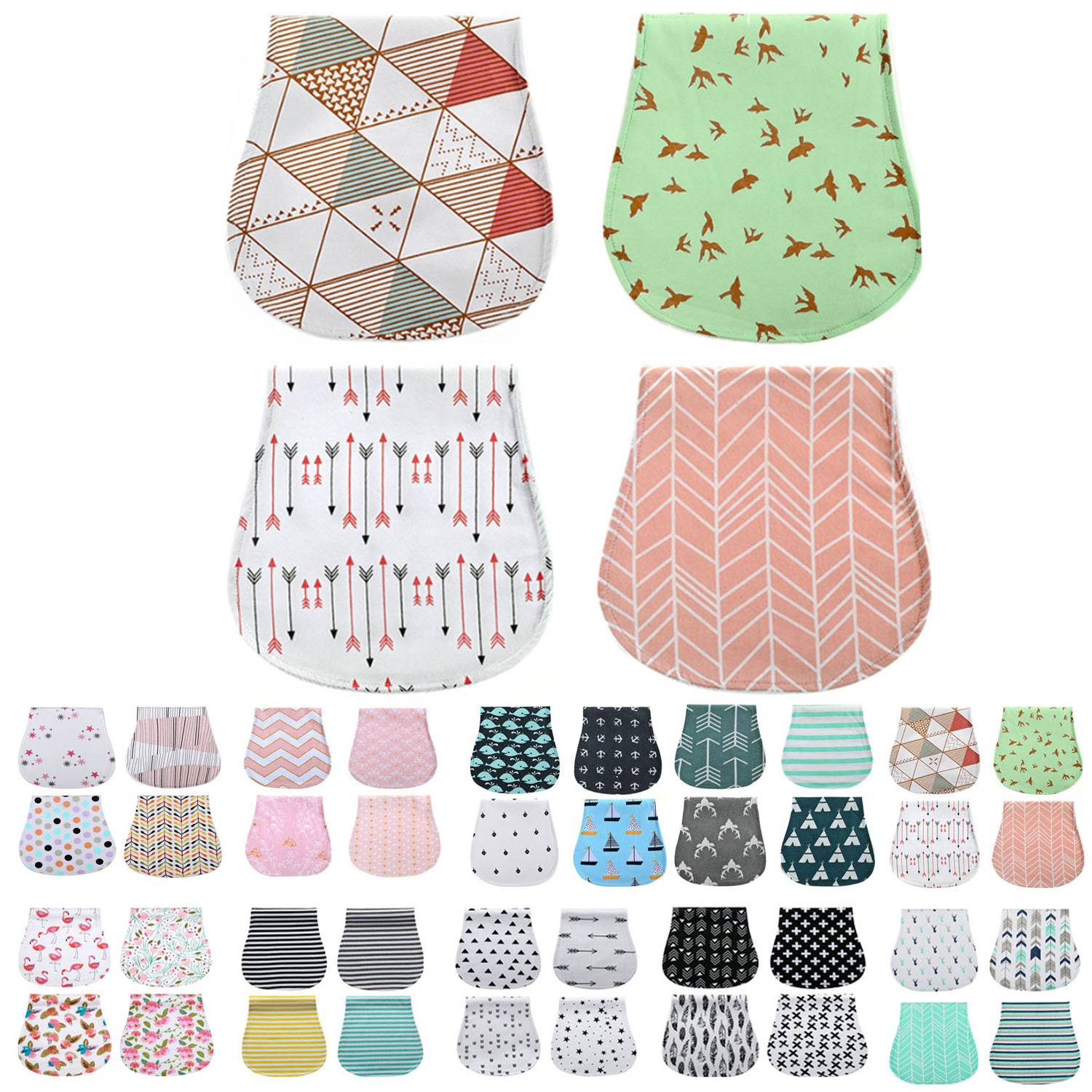 4Pcs Custom Baby Burp Cloths Set 1